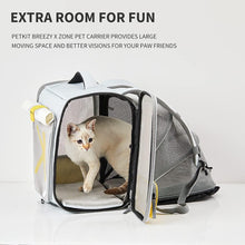 Load image into Gallery viewer, PETKIT Soft-Sided Cat Backpack Carrier for Large Cats Small Dogs, Expandable and Ventilated Cat Puppy Bag Airline Approved for Summer Traveling