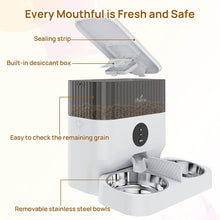 Load image into Gallery viewer, Automatic Cat Feeder for Two Cats, 2.4G WiFi App Control, 5L/21 Cup Capacity