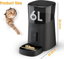 Load image into Gallery viewer, ADVWIN Pet Feeder,1080P HD WiFi 6L Automatic Cat Feeder 110°Angle Adjustable with Night Vision Camera, Smart Timed Pet Feeder for Dogs and Cats