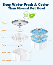 Load image into Gallery viewer, Pet Fountain, Automatic Water Fountain/ Dispenser with Smart Pump 2.8L