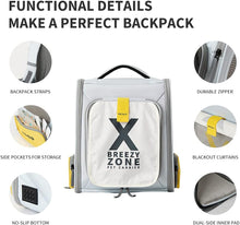 Load image into Gallery viewer, PETKIT Soft-Sided Cat Backpack Carrier for Large Cats Small Dogs, Expandable and Ventilated Cat Puppy Bag Airline Approved for Summer Traveling