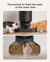 Load image into Gallery viewer, PETLIBRO Automatic Cat Feeder with Camera for Two Cats, 1080P HD Video with Night Vision, 5G WiFi Pet Feeder with 2-Way Audio for Cat & Dog, Low Food & Motion & Sound Alerts, Dual Tray, Black 5L