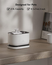 Load image into Gallery viewer, PETLIBRO Cat Water Fountain Inside,Wireless ,2.5L/84oz Dockstream Battery Operated Automatic for Drinking with Wireless Pump,Easy Cleaning,BPA-Free