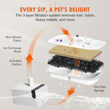Load image into Gallery viewer, 12 Pack Pet Fountain Filters for PETLIBRO Dockstream Cat Water Fountain PLWF005/PLWF105/PLWF115 (2.5L/84oz), Triple Filtration System Replacement, Includes