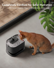 Load image into Gallery viewer, PETLIBRO Battery Operated Cat Water Fountain, 2.5L/84oz Dockstream Wireless Pet Water Fountain for Cats Inside, Automatic Cat Water Dispenser with Wireless
