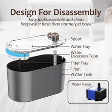 Load image into Gallery viewer, Cat Water Fountain, 3L Water Fountain for Cats Inside Water Dispenser with Filter and LED Light