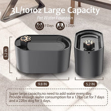 Load image into Gallery viewer, Cat Water Fountain, 3L Water Fountain for Cats Inside Water Dispenser with Filter and LED Light