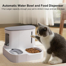 Load image into Gallery viewer, Automatic Dog Cat Feeder and Water Dispenser, Gravity Pet Feeder and Water Dispenser Set for Small Medium Dog Puppy Kitten