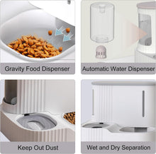 Load image into Gallery viewer, Automatic Dog Cat Feeder and Water Dispenser, Gravity Pet Feeder and Water Dispenser Set for Small Medium Dog Puppy Kitten