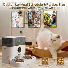 Load image into Gallery viewer, Automatic Cat Feeder for Two Cats, 2.4G WiFi App Control, 5L/21 Cup Capacity