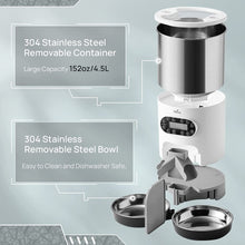 Load image into Gallery viewer, Automatic Pet Feeder for 2 Pets, 4.5L / 19.1cup Large Capacity