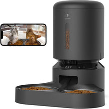 Load image into Gallery viewer, PETLIBRO Automatic Cat Feeder with Camera for Two Cats, 1080P HD Video with Night Vision, 5G WiFi Pet Feeder with 2-Way Audio for Cat & Dog, Low Food & Motion & Sound Alerts, Dual Tray, Black 5L