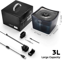 Load image into Gallery viewer, Pet Water Fountain, 3L Ultra-Quiet Automatic Cat Water Dispenser with LED Light