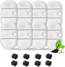 Load image into Gallery viewer, VinDox 16 Packs Replacement Cat Water Fountain Filters Compatible with PETLIBRO Capsule: PLWF002,71oz/2.1L Ultra Quiet-BPA-Free, Two Flow