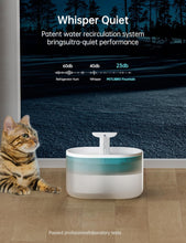 Load image into Gallery viewer, Cat Water Fountain Ultra Quiet with Two Flow Modes, Large-Size Filter Capsule Pet Water Fountain, 2.5L Visible Water Level Dog Water Dispenser for Cats & Dogs