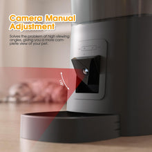 Load image into Gallery viewer, ADVWIN Pet Feeder,1080P HD WiFi 6L Automatic Cat Feeder 110°Angle Adjustable with Night Vision Camera, Smart Timed Pet Feeder for Dogs and Cats