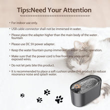 Load image into Gallery viewer, Cat Water Fountain, 3L Water Fountain for Cats Inside Water Dispenser with Filter and LED Light