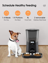 Load image into Gallery viewer, WOPET Automatic Dog Feeder,8L Pet Food Dispenser for Two Cats and Dogs