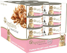 Load image into Gallery viewer, Applaws Tuna and Prawn Natural Wet Cat Food - 70 g tins, complementary food for adult cats, pack of 24