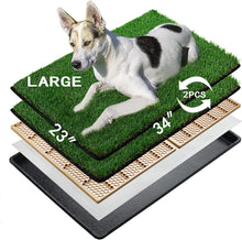 Load image into Gallery viewer, Large Dog Grass Toilet with Tray | 85×59 cm | 2 Artificial Grass for Dogs | Rapid Drainage |2 Pee Pads |