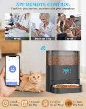 Load image into Gallery viewer, HoneyGuaridan 6L Automatic Cat Feeder, 2.4G WiFi Enabled Smart Feed Automatic Pet Feeder for Cats & Dogs