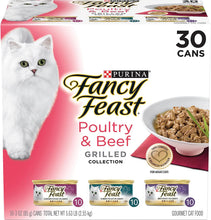 Load image into Gallery viewer, FANCY FEAST Adult Grilled Poultry & Beef Variety Pack Wet Cat Food 30x85g