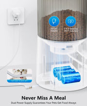 Load image into Gallery viewer, PETULTRA Automatic Cat Feeders, 4L Timed Dog Feeder Programmable Control 1-4 Meals Pet Dry Food Dispenser for Cats and Small Medium Dogs, Dual Power Supply, 10s Voice Recorder, White