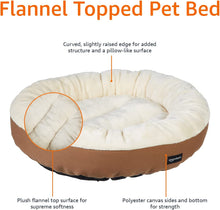 Load image into Gallery viewer, Dog bed round bolster 20 * 6 inches Brown