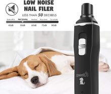 Load image into Gallery viewer, Pecute Dog Nail File, Electric Dog Nail Clipper with 2 LED Light, Electric Claw Cutter for Cats Large Medium Dogs, Work for 14 Hours, USB Quick Charge 2 Hours, 50 DB Ultra-Quiet