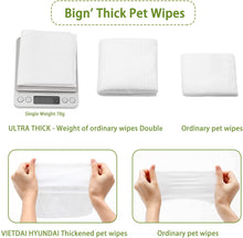Load image into Gallery viewer, Dog Wet Wipes 80 Sheets 8x8in Pet Bath Wipe Vitamin E and Aloe Unscented