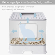 Load image into Gallery viewer, Cat Litter Box Foldable with Lid Top Entry Cat Potty Litter Box