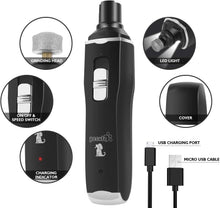 Load image into Gallery viewer, Pecute Dog Nail File, Electric Dog Nail Clipper with 2 LED Light, Electric Claw Cutter for Cats Large Medium Dogs, Work for 14 Hours, USB Quick Charge 2 Hours, 50 DB Ultra-Quiet