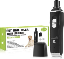 Load image into Gallery viewer, Pecute Dog Nail File, Electric Dog Nail Clipper with 2 LED Light, Electric Claw Cutter for Cats Large Medium Dogs, Work for 14 Hours, USB Quick Charge 2 Hours, 50 DB Ultra-Quiet