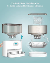 Load image into Gallery viewer, Automatic Cat Feeder, 6L Timed Cat Feeder with Desiccant Bag for Pet Dry Food, Dual Power,10s Voice Recorder, 0-24 portions