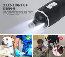 Load image into Gallery viewer, Pecute Dog Nail File, Electric Dog Nail Clipper with 2 LED Light, Electric Claw Cutter for Cats Large Medium Dogs, Work for 14 Hours, USB Quick Charge 2 Hours, 50 DB Ultra-Quiet