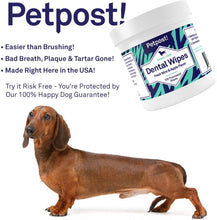 Load image into Gallery viewer, Dental Wipes for Dogs - Bad Breath, Plaque and Tooth Decay Gone - 100 Presoaked Pads