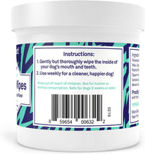 Load image into Gallery viewer, Dental Wipes for Dogs - Bad Breath, Plaque and Tooth Decay Gone - 100 Presoaked Pads