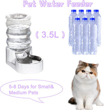 Load image into Gallery viewer, Automatic Pet Waterer, 3.5L Gravity Stainless Steel Water Dispenser Large Capacity Water Feeder for cats
