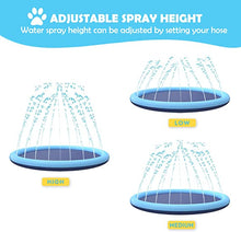 Load image into Gallery viewer, Splash Sprinkler Pad for Dogs Kids,67’’ Thicken Dog Pool with Sprinkler,Pet Outdoor Play Water Mat Toys for Dogs Cats and Kiddie