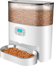 Load image into Gallery viewer, Automatic Cat Feeder, 6L Timed Cat Feeder with Desiccant Bag for Pet Dry Food, Dual Power,10s Voice Recorder, 0-24 portions