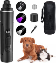 Load image into Gallery viewer, Dog Nail Grinder with UV Light & Flashlight, Upgraded 3 Speeds Pet Nail Grinder