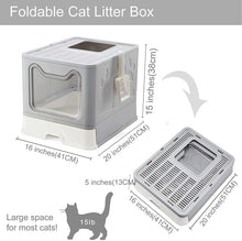 Load image into Gallery viewer, Cat Litter Box Foldable with Lid Top Entry Cat Potty Litter Box