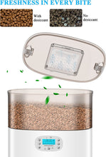 Load image into Gallery viewer, Automatic Cat Feeder, 6L Timed Cat Feeder with Desiccant Bag for Pet Dry Food, Dual Power,10s Voice Recorder, 0-24 portions