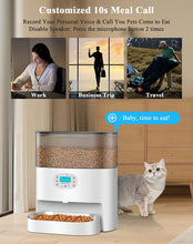 Load image into Gallery viewer, Automatic Cat Feeder, 6L Timed Cat Feeder with Desiccant Bag for Pet Dry Food, Dual Power,10s Voice Recorder, 0-24 portions