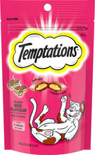 Load image into Gallery viewer, Temptations Cat Treat Hearty Beef 85G Bag x 6 Pack