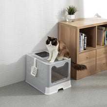 Load image into Gallery viewer, Cat Litter Box Foldable with Lid Top Entry Cat Potty Litter Box