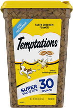 Load image into Gallery viewer, TEMPTATIONS Classic Crunchy and Soft Cat Treats Tasty Chicken Flavor 30 OUNCE