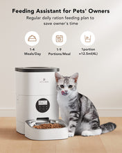 Load image into Gallery viewer, Automatic Cat Feeders, Cat Food Dispenser with Customize Feeding Schedule, Automatic Pet Feeder for Cat Dog 1-4 Meals Dry Food 4L