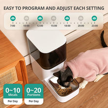 Load image into Gallery viewer, Automatic Cat Feeder, Timed Cat Feeder with APP Control Up to 20 Portions 10 Meals Per Day