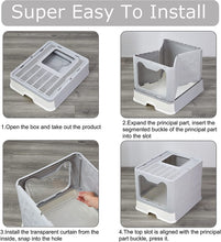 Load image into Gallery viewer, Cat Litter Box Foldable with Lid Top Entry Cat Potty Litter Box